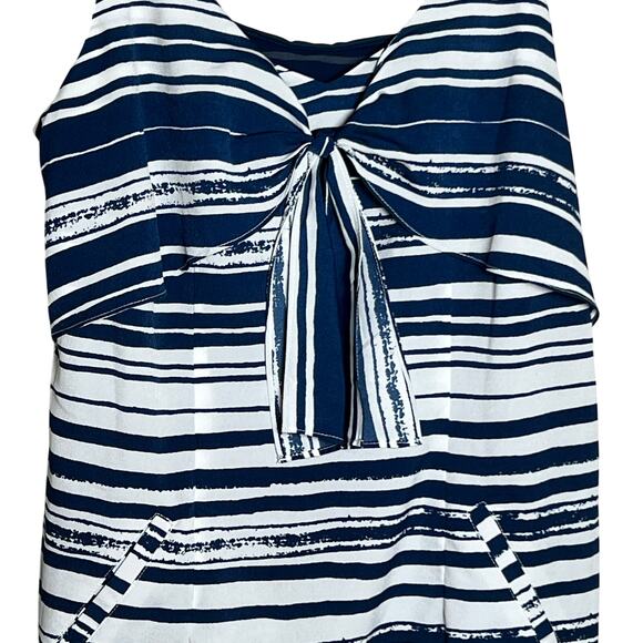 CAbi Sleeveless Mini Dress Size S/P Navy and White Stripe Sleeveless - Picture 4 of 8